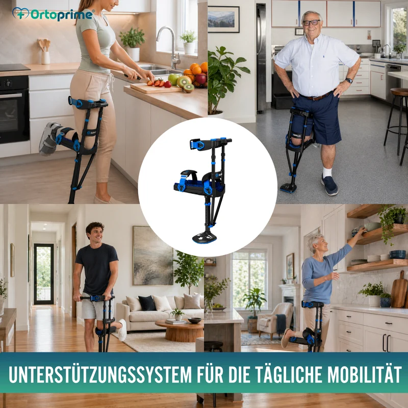 Freihändige Kniekrücke | Höhenverstellbar