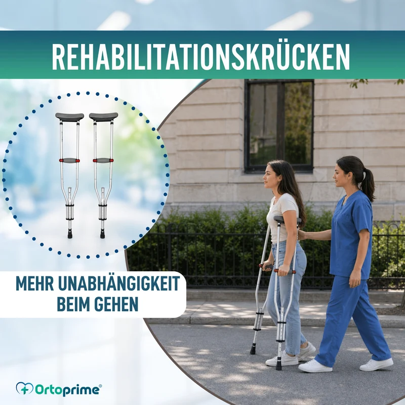Achselkrücken aus Aluminium Verstellbar | 2er-Pack