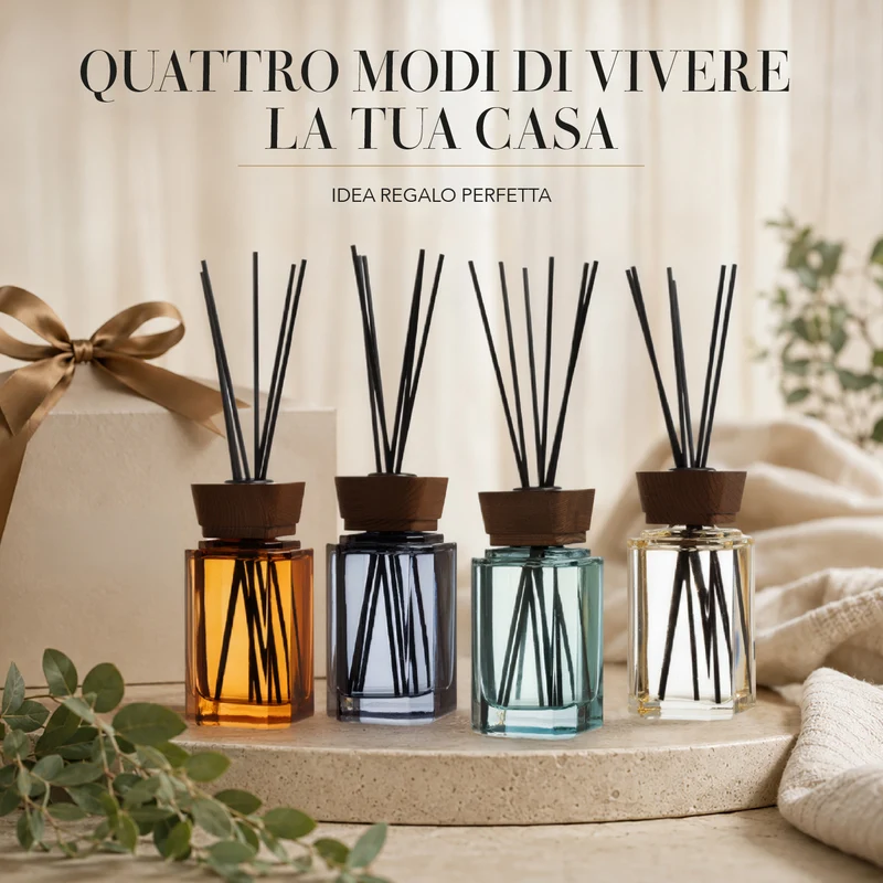 Set 4 Pezzi Diffusori Ambiente con Bastoncini Profumatori Casa Il Gruppone