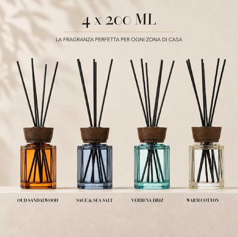 Set 4 Pezzi Diffusori Ambiente con Bastoncini Profumatori Casa Il Gruppone