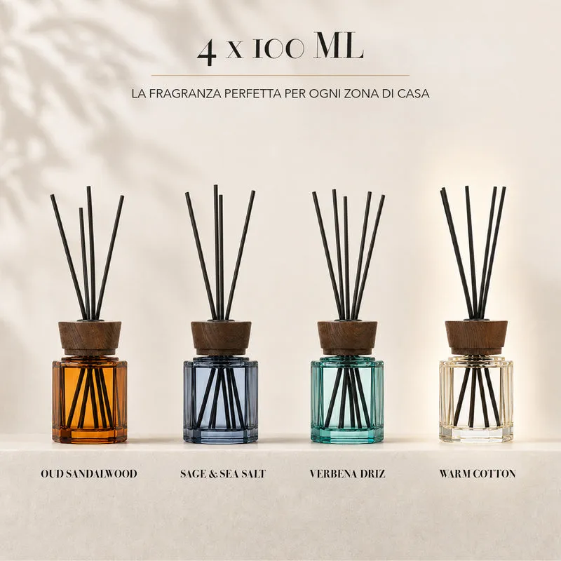 Set 4 Pezzi Diffusori Ambiente con Bastoncini Profumatori Casa Il Gruppone
