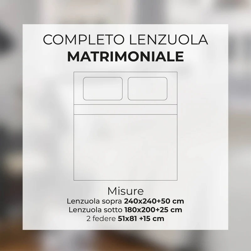 Completo Letto Misura matrimoniale in cotone con stampa digitale