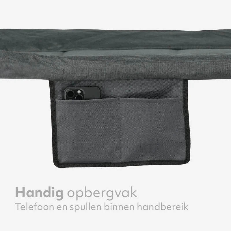 Mooiys Klappbares Feldbett – Campingbett mit verstellbarer Rückenlehne – Grau