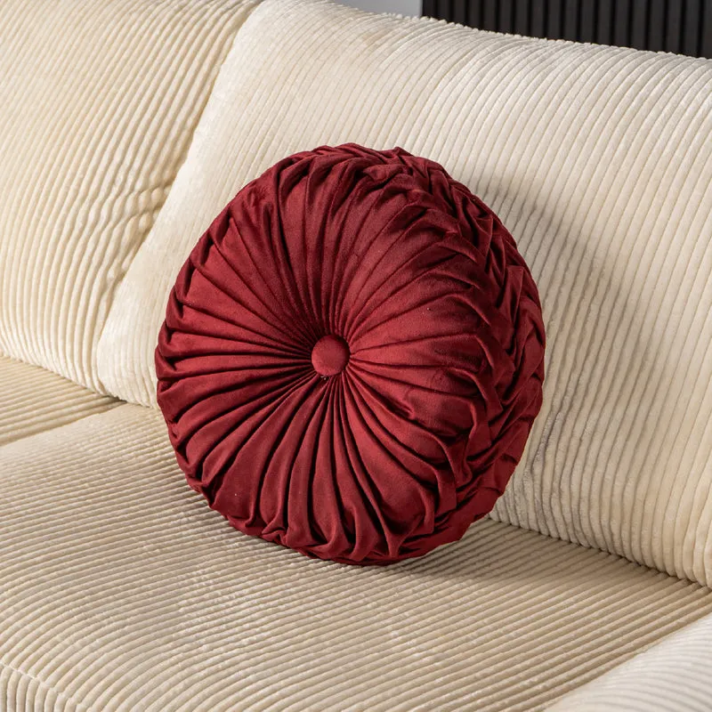 Cuscino Rotondo Zucca Effetto Velluto Circolari Per Divano Decorativo Letto 40 Cm