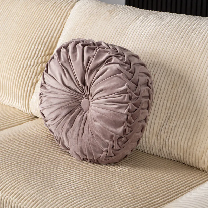 Cuscino Rotondo Zucca Effetto Velluto Circolari Per Divano Decorativo Letto 40 Cm