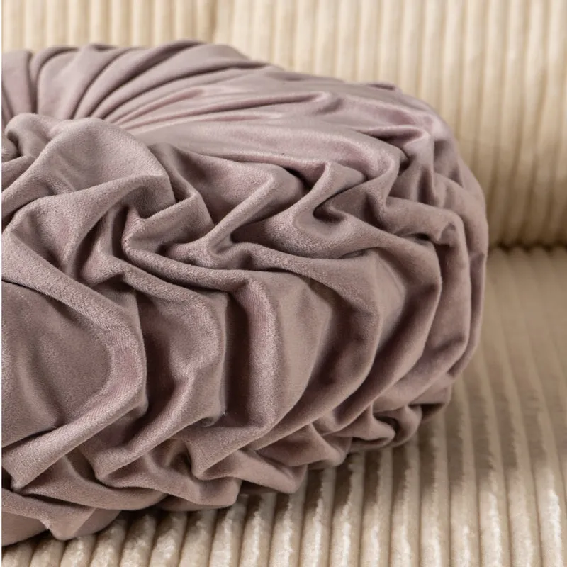 Cuscino Rotondo Zucca Effetto Velluto Circolari Per Divano Decorativo Letto 40 Cm
