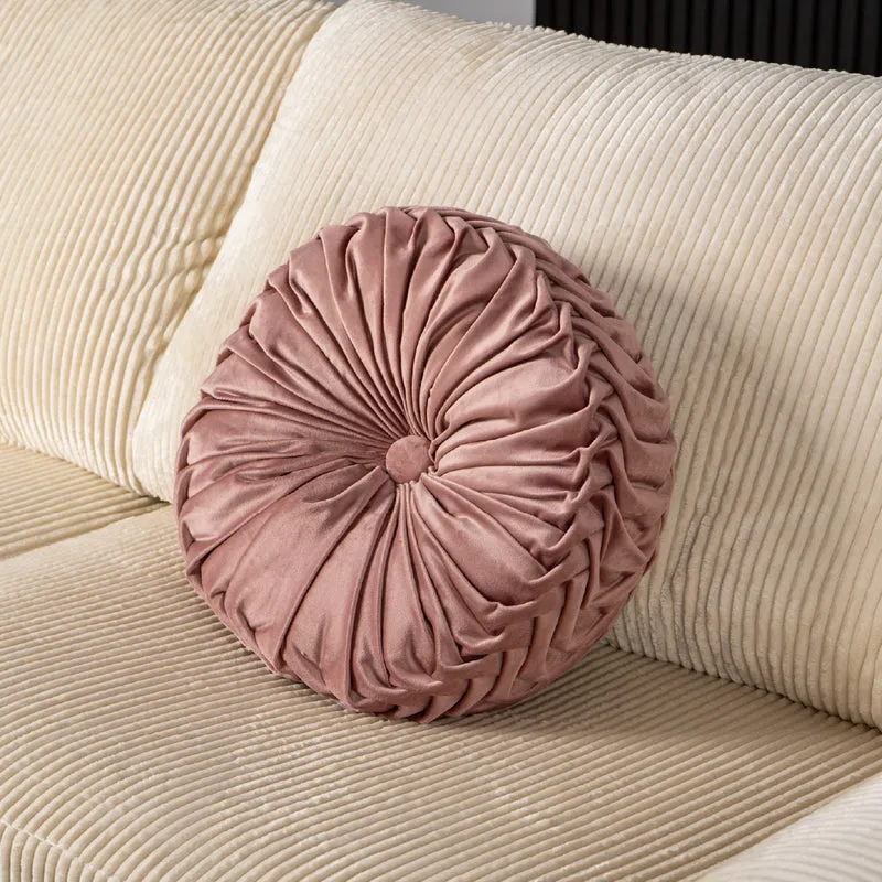 Cuscino Rotondo Zucca Effetto Velluto Circolari Per Divano Decorativo Letto 40 Cm