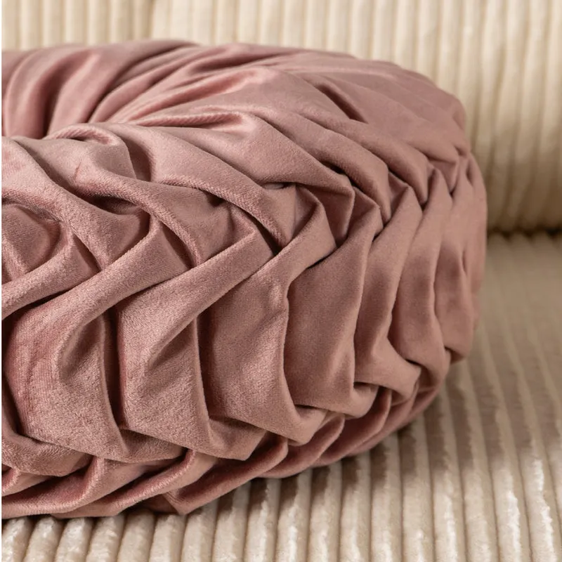 Cuscino Rotondo Zucca Effetto Velluto Circolari Per Divano Decorativo Letto 40 Cm