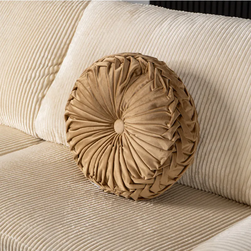 Cuscino Rotondo Zucca Effetto Velluto Circolari Per Divano Decorativo Letto 40 Cm