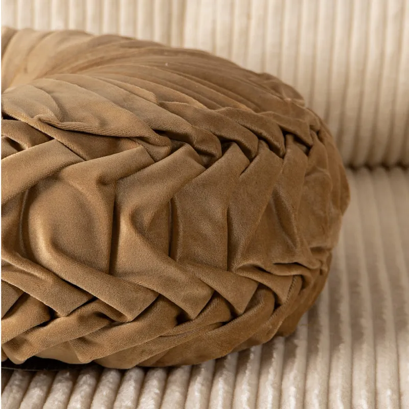 Cuscino Rotondo Zucca Effetto Velluto Circolari Per Divano Decorativo Letto 40 Cm