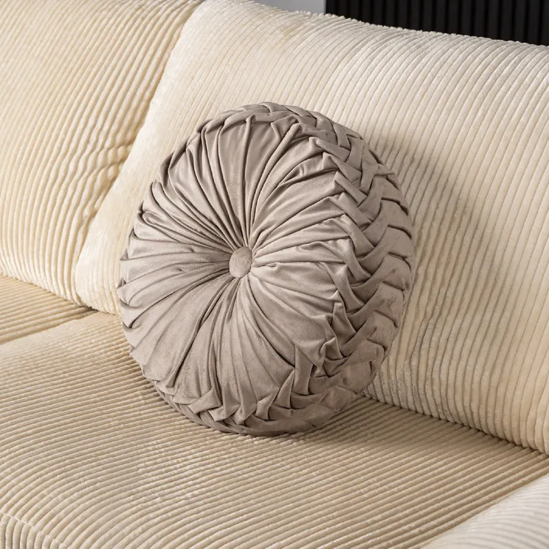 Cuscino Rotondo Zucca Effetto Velluto Circolari Per Divano Decorativo Letto 40 Cm