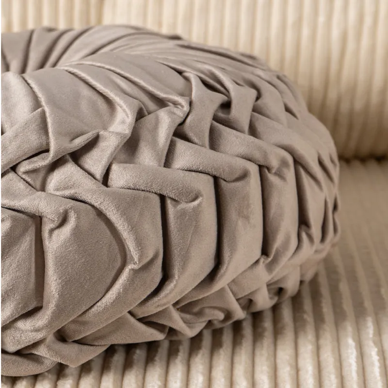 Cuscino Rotondo Zucca Effetto Velluto Circolari Per Divano Decorativo Letto 40 Cm