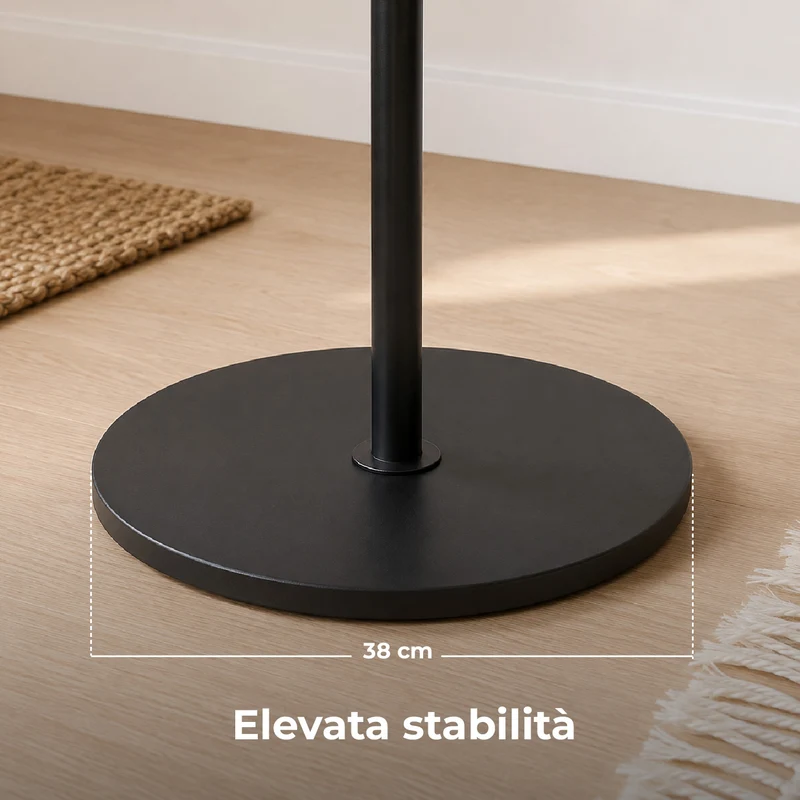 Appendiabiti da Terra in Metallo Nero, Altezza 175 cm Il Gruppone
