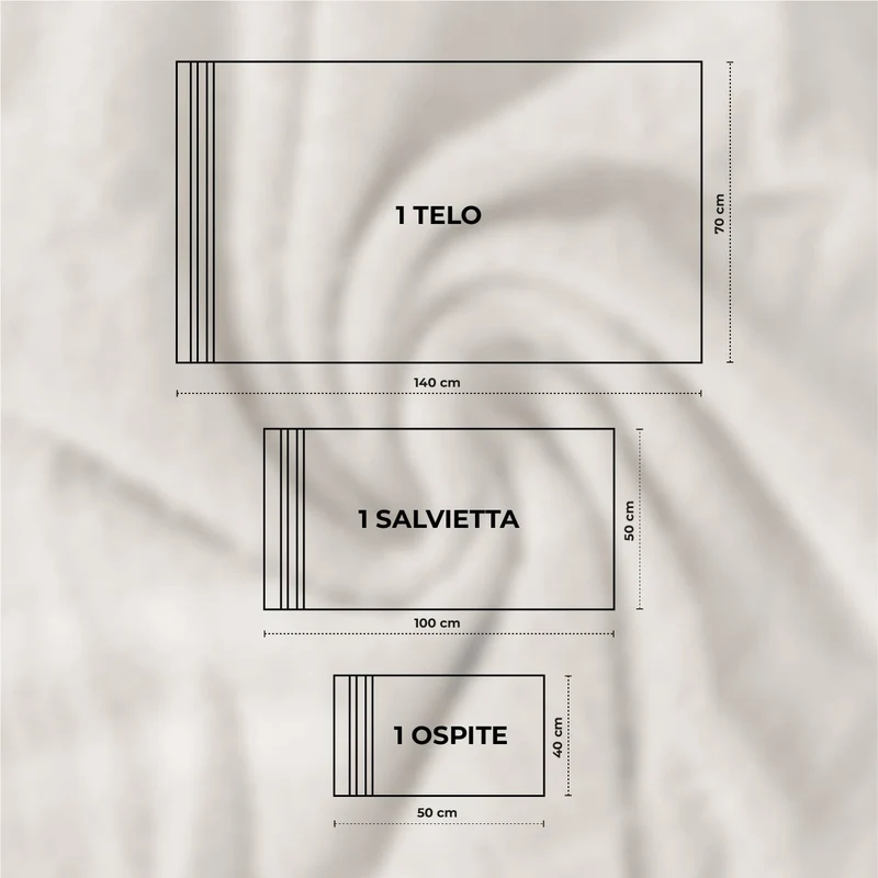 Set Asciugamani Bagno 3 Pezzi in Cotone 100% 430 GSM