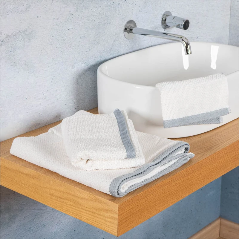 Set Asciugamani Bagno 3 Pezzi in Cotone 100% 430 GSM