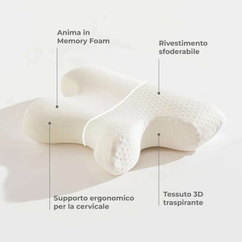 Cuscino Cervicale Ergonomico a Farfalla in Memory Foam Il Gruppone