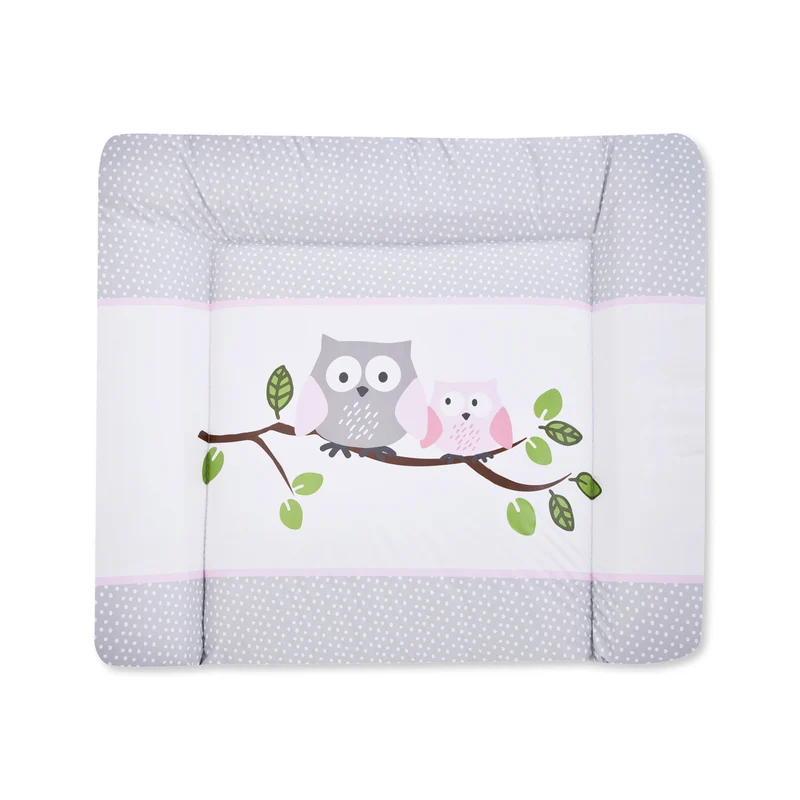 Wickelauflage "Softy", kleine Eulen rosa 85/75