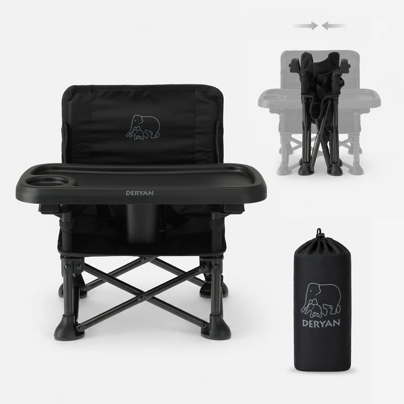 Pop 'N Sit Mini Kinderstuhl – Zusammenklappbarer Sitzerhöher – Schwarz