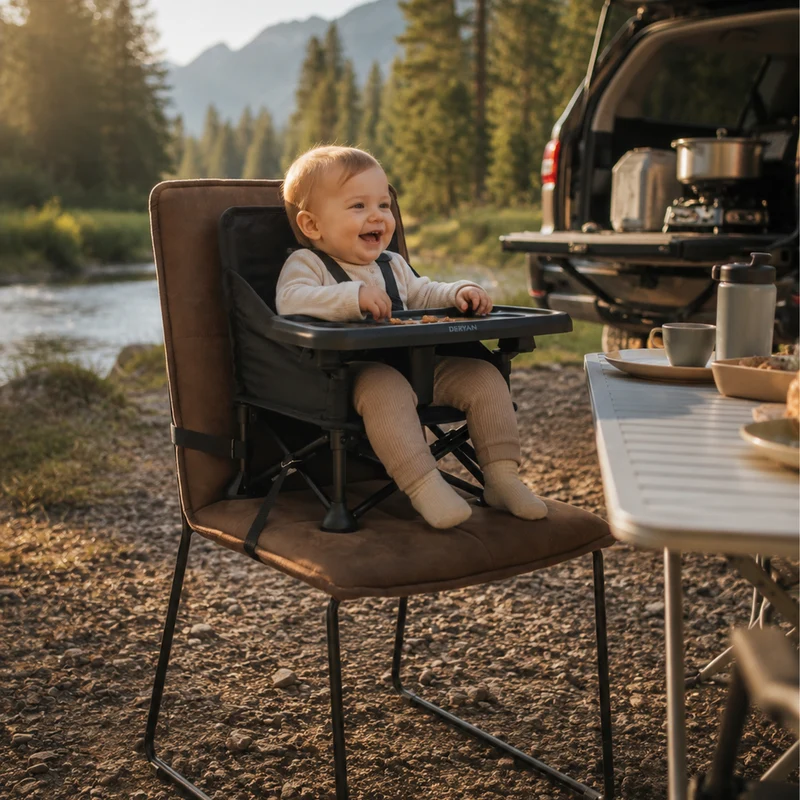 Pop 'N Sit Mini Kinderstuhl – Zusammenklappbarer Sitzerhöher – Schwarz