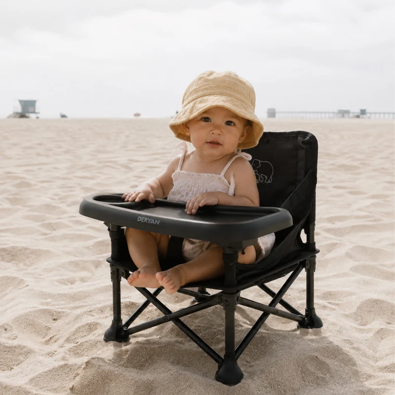Pop 'N Sit Mini Kinderstuhl – Zusammenklappbarer Sitzerhöher – Schwarz