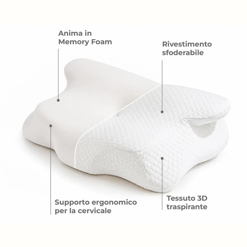 Cuscino Cervicale Ergonomico a Farfalla in Memory Foam Il Gruppone