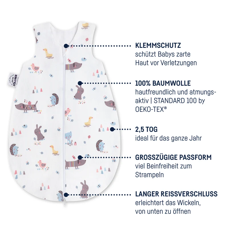 Jersey Schlafsack - Crazy Animals