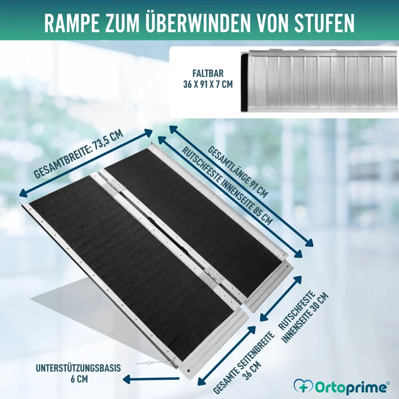 Klappbare Rollstuhlrampe Tragbare Treppenrampe