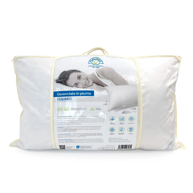 Daunex -Cuscino in Piuma d’Oca Guanciale Letto Trentino 1000 Gr