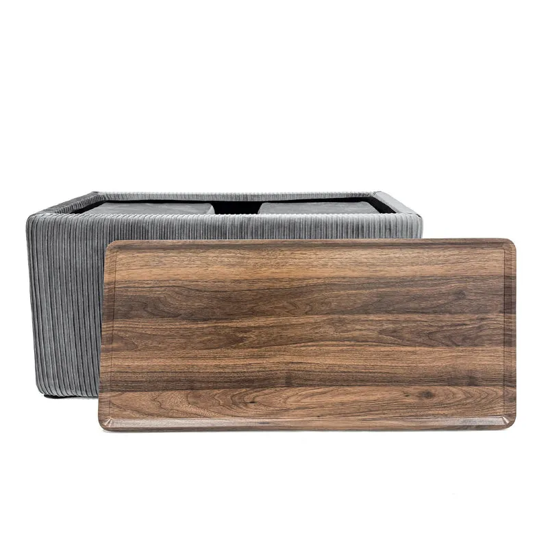 Set 3 Pouf Contenitore Quadrati con Tavolino Rettangolare Il Gruppone