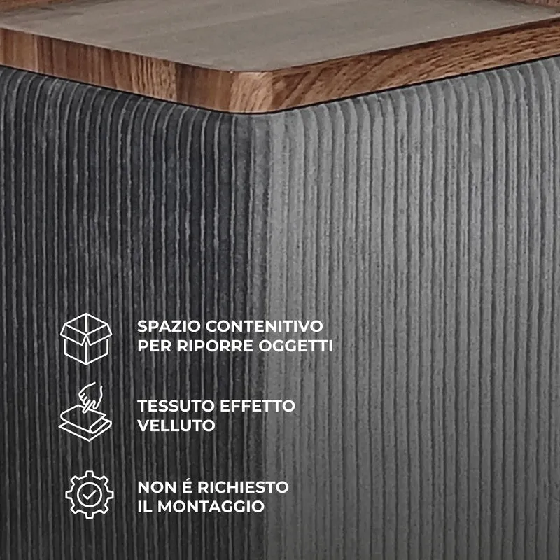 Set 3 Pouf Contenitore Quadrati con Tavolino Rettangolare Il Gruppone