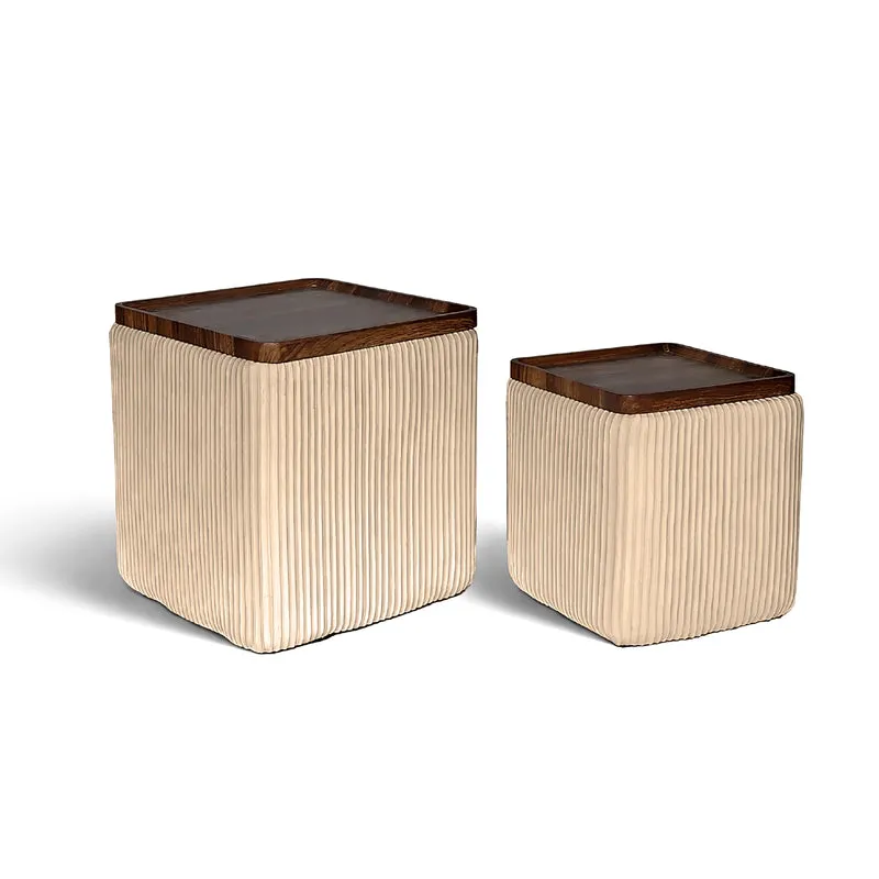 Set 2 Pouf Contenitore Quadrati in Velluto Il Gruppone