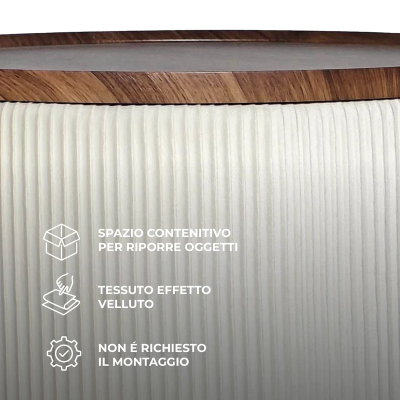 Set 2 Pouf Contenitore Rotondi in Velluto Il Gruppone
