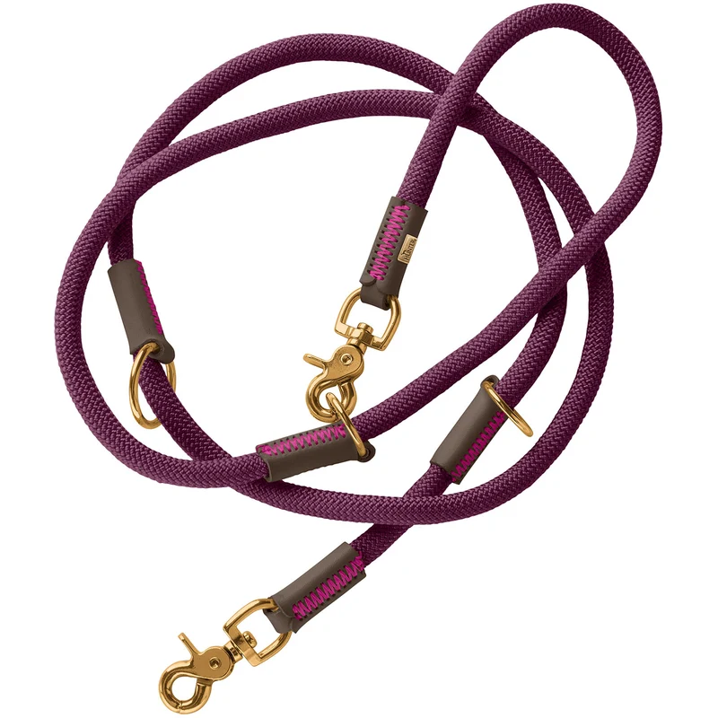 MALIA Set Halsband & Leine | brombeer