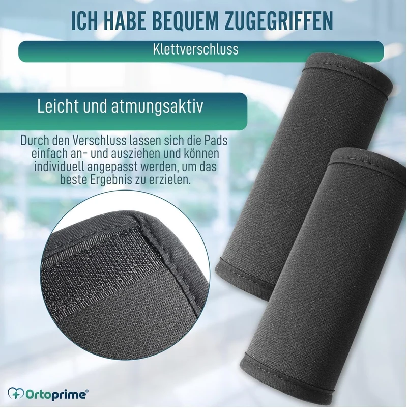 Gepolsterte Krückenpolster mit Verstellbarem Klettverschluss | 2 Stück