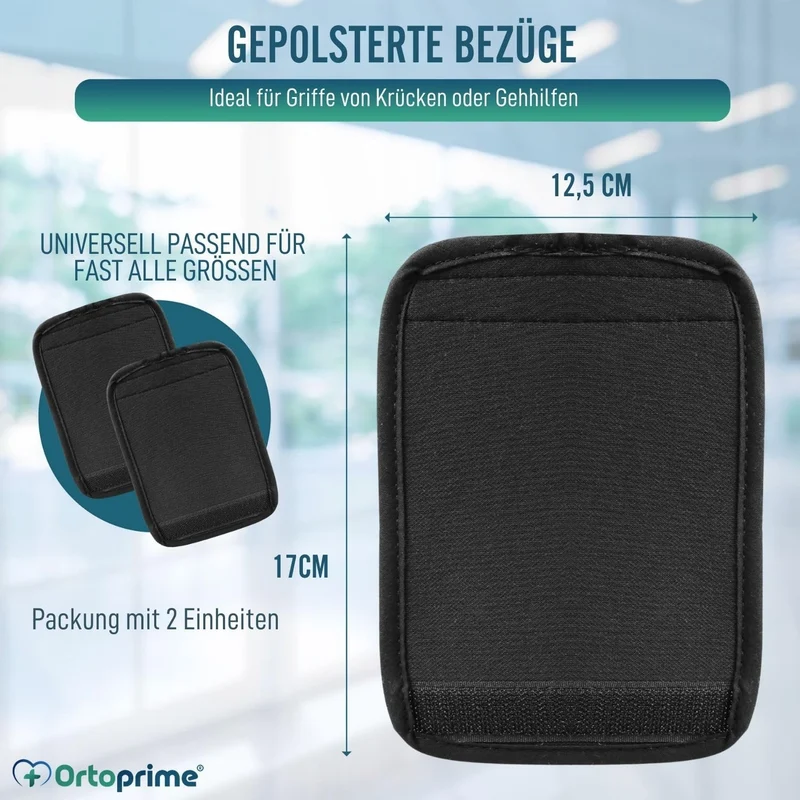 Gepolsterte Krückenpolster mit Verstellbarem Klettverschluss | 2 Stück