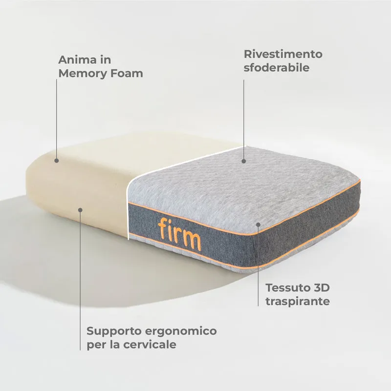 Cuscino Memory Foam 60x40x12 In 3 Diverse Durezze