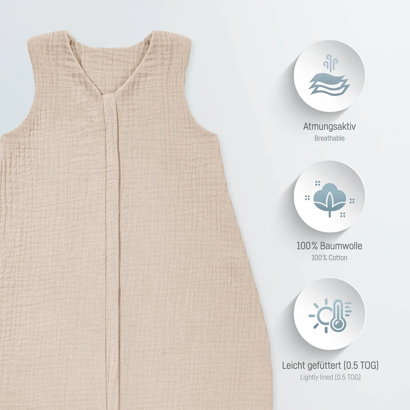 Musselin Sommerschlafsack, Sand