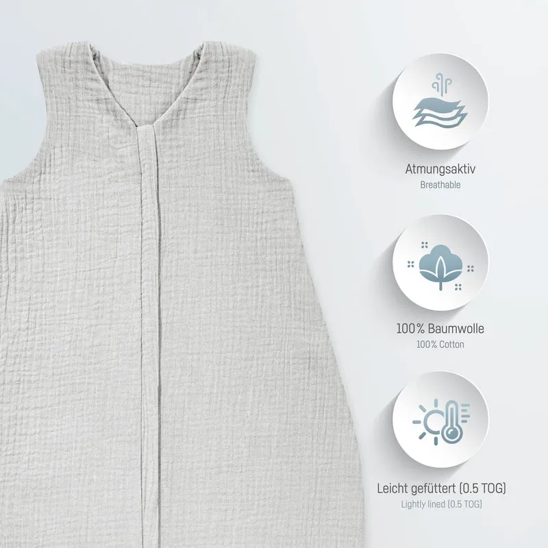 Musselin Sommerschlafsack, Grau