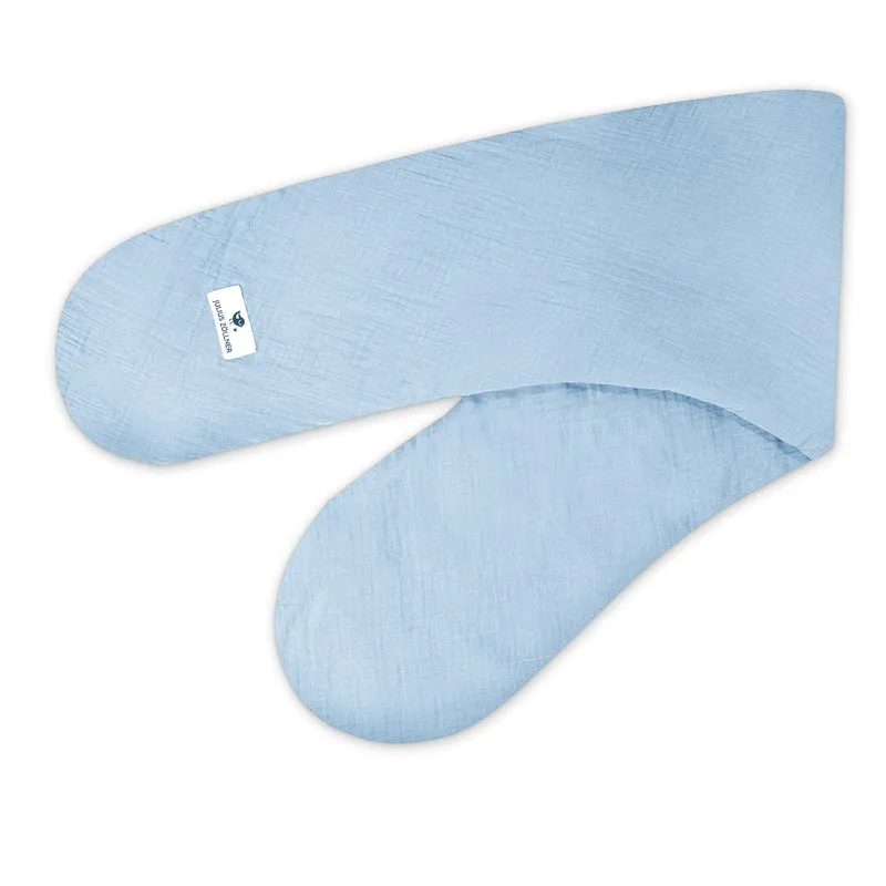 Stillkissenbezug aus Baumwollmusselin, denim