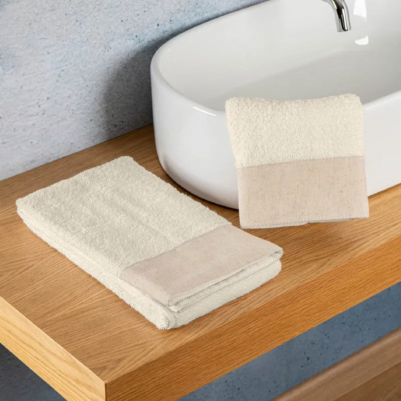 Set Asciugamani Bagno 2 Pezzi con Balza in Lino Il Gruppone