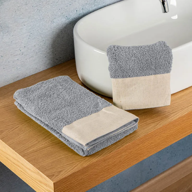 Set Asciugamani Bagno 2 Pezzi con Balza in Lino Il Gruppone