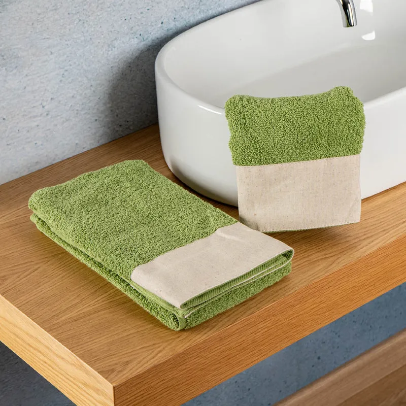 Set Asciugamani Bagno 2 Pezzi con Balza in Lino Il Gruppone