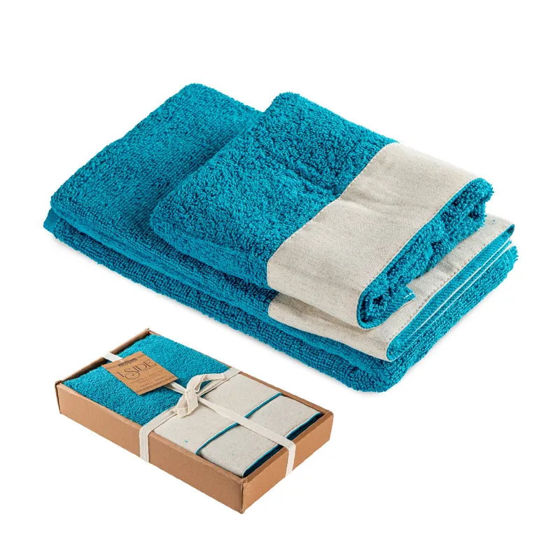 Set Asciugamani Bagno 2 Pezzi con Balza in Lino Il Gruppone