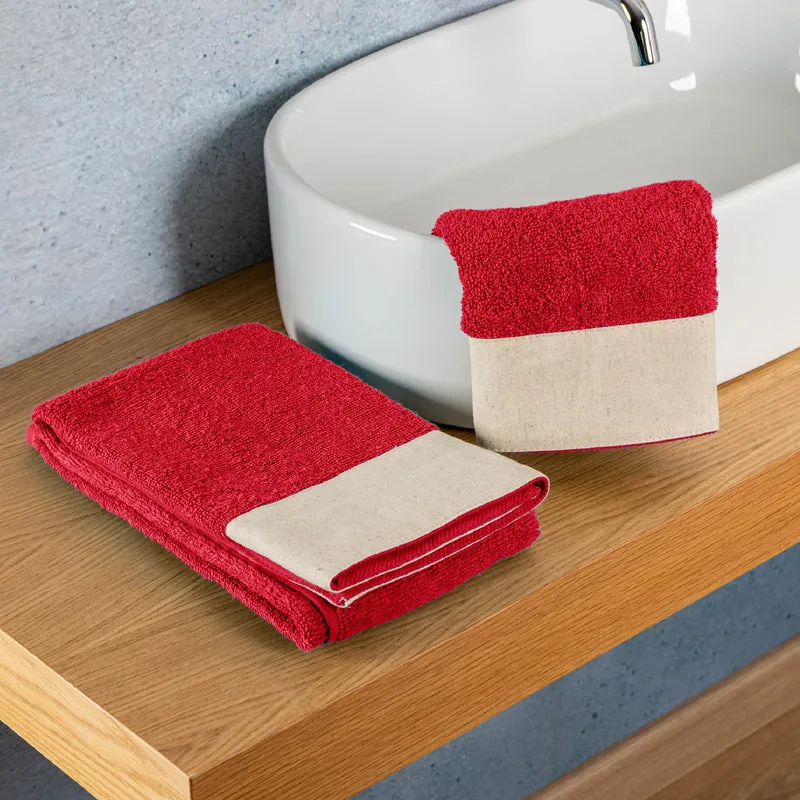 Set Asciugamani Bagno 2 Pezzi con Balza in Lino Il Gruppone