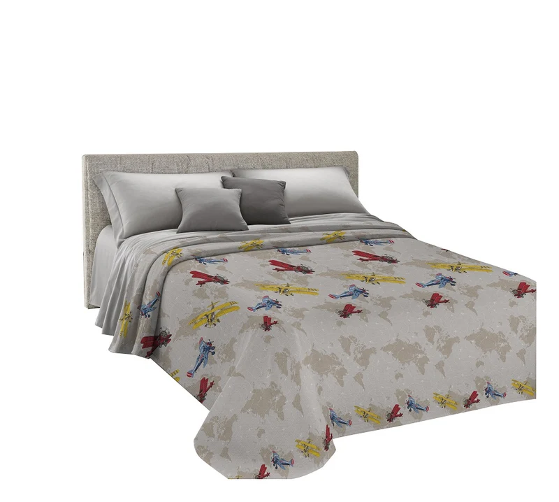 Copriletto estivo made in Italy 100% cotone linea Aerei Il Gruppone
