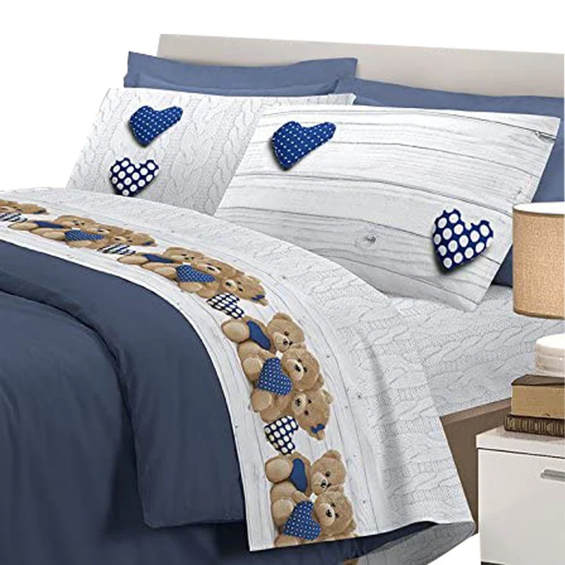 Completo letto orsetti in cotone made in italy Il Gruppone