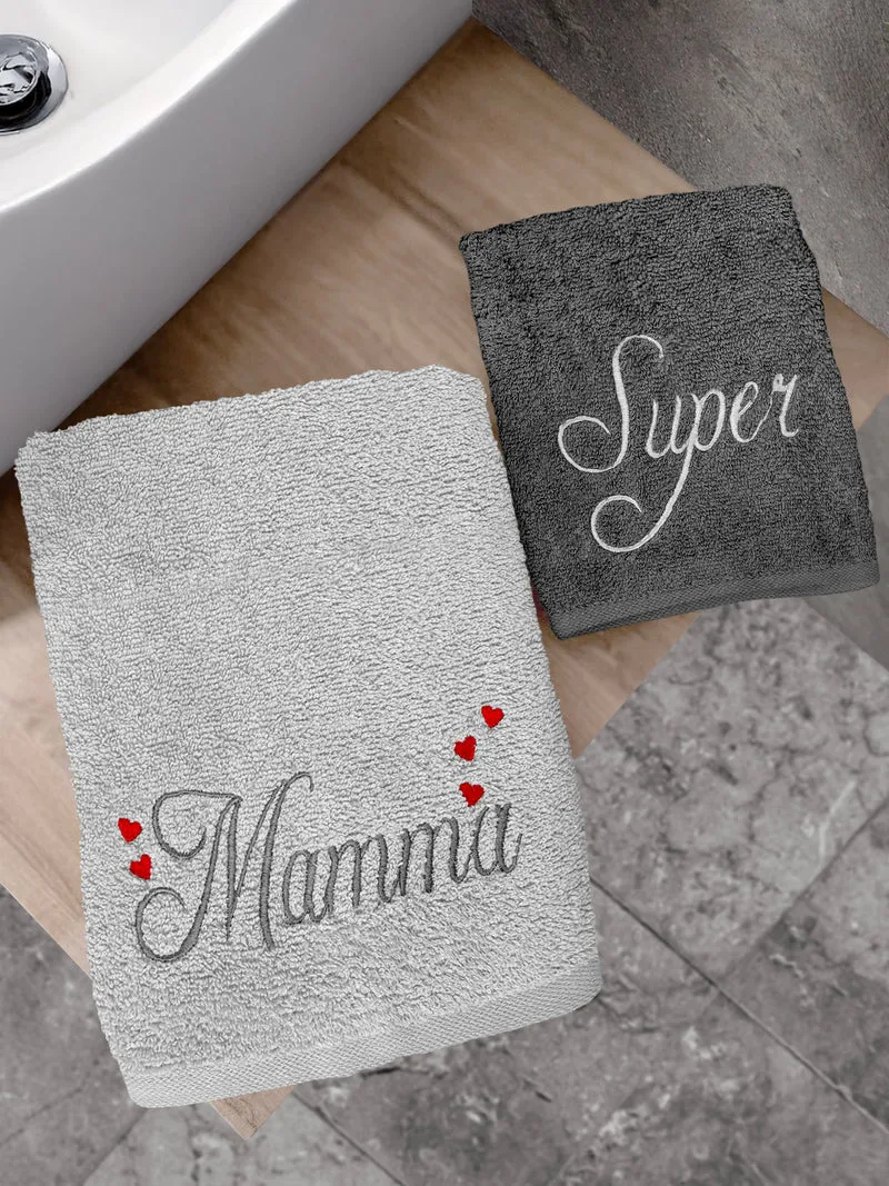 Coppia Asciugamani Bagno Cotone Festa Della Mamma Il Gruppone