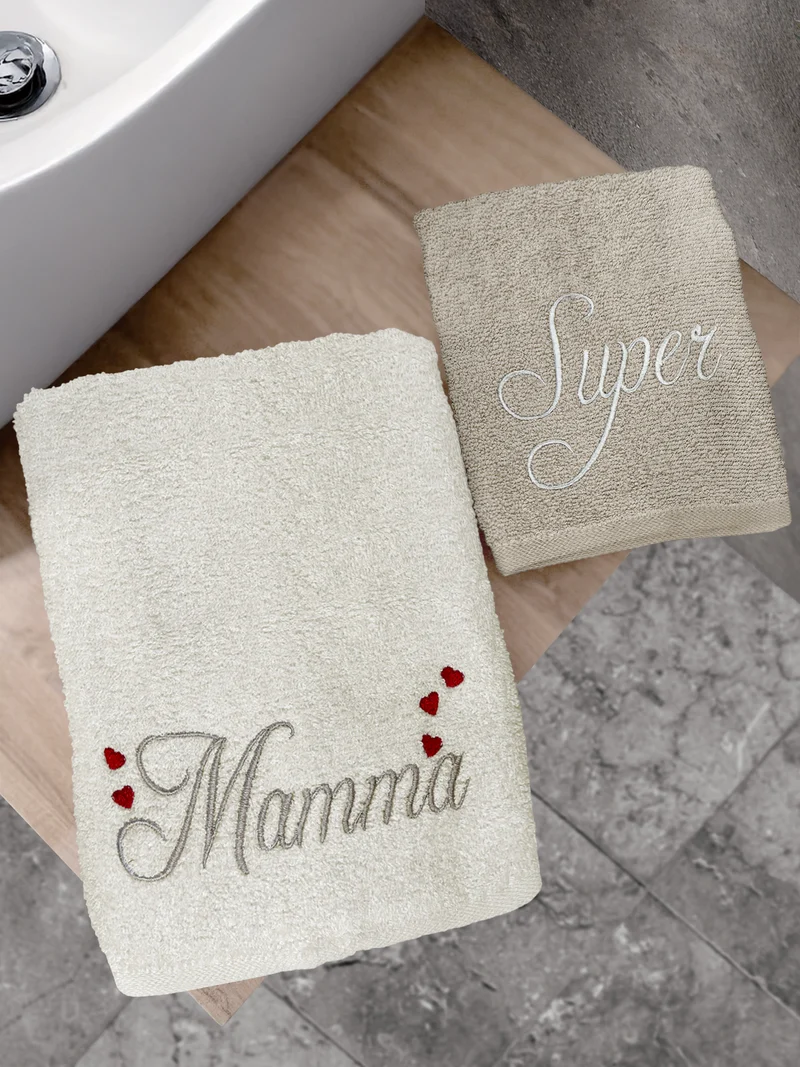Coppia Asciugamani Bagno Cotone Festa Della Mamma Il Gruppone