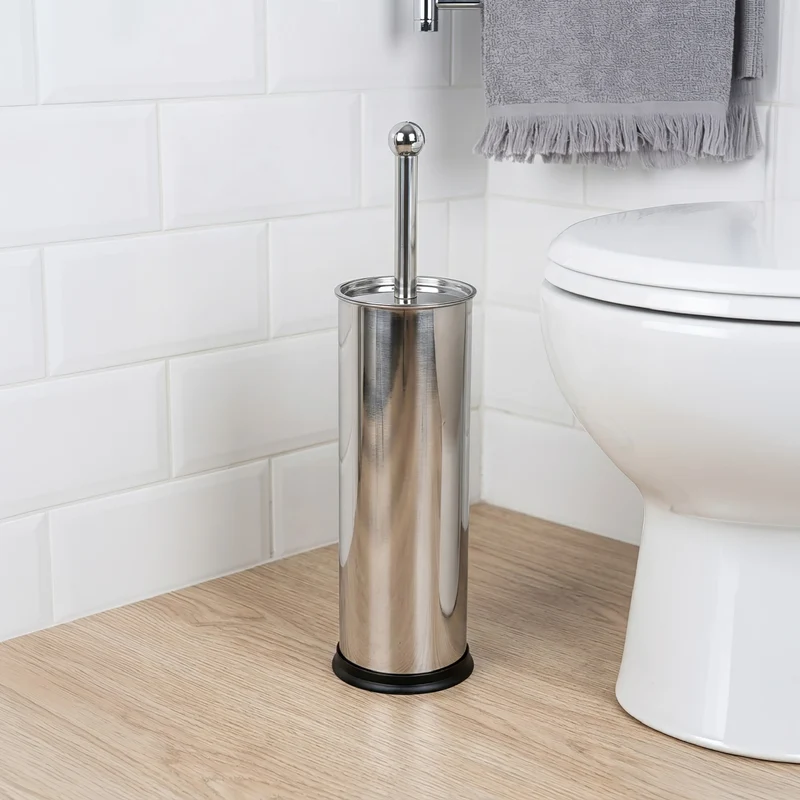 Porta Scopino WC con Scopino in Acciaio Inox Design Moderno Il Gruppone