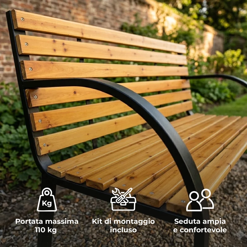 Panchina da Giardino 2 Posti in Legno Il Gruppone